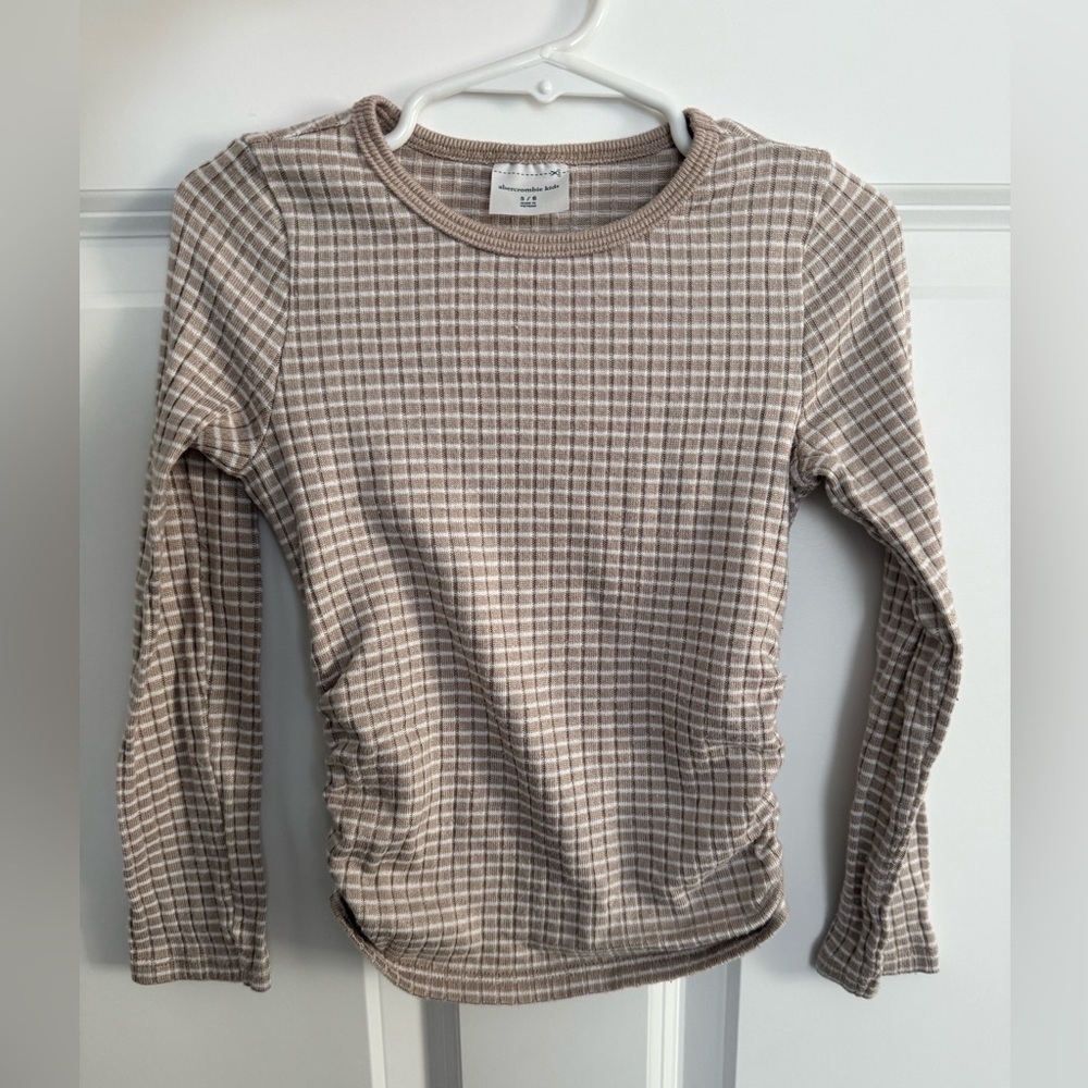 Abercrombie Kids Beige Striped Long Sleeve Shirt